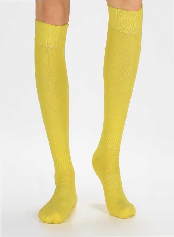 Regilt 3 Pairs Kids Youth Baseball Socks Cushioned Soccer Football Softball Socks for Boys Girls (US, Alpha, Large, Regular, Regular, Yellow) - Image 3